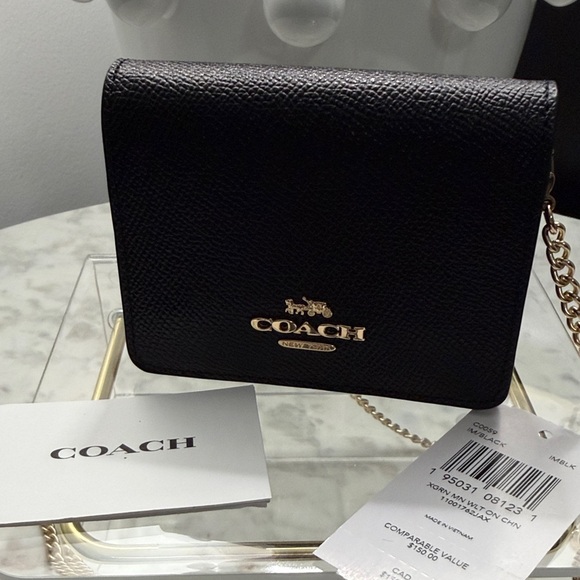 Coach Black Leather Mini Crossbody with Gold Hardware - Picture 2 of 4